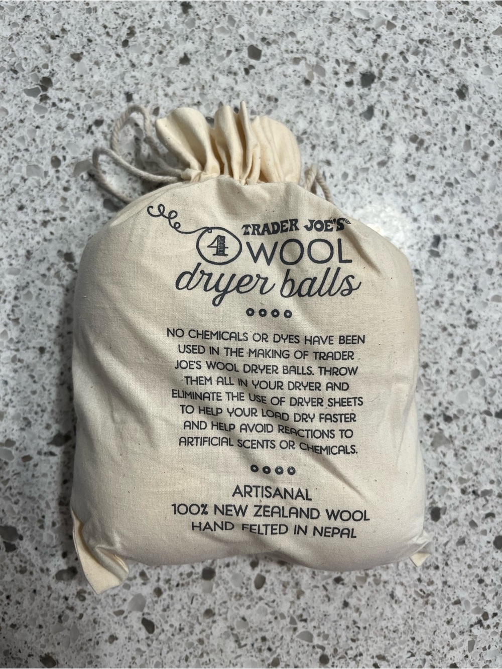 Trader Joe's dryer balls -wool-set of 4